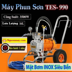 Máy Phun Sơn TES-990-3500W Phun Sơn EPOXY, Chống Thấm (Mặt Bích Inox)