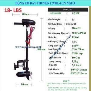 Động Cơ Đẩy Thuyền Bằng Điện 12Vol -0,2HP